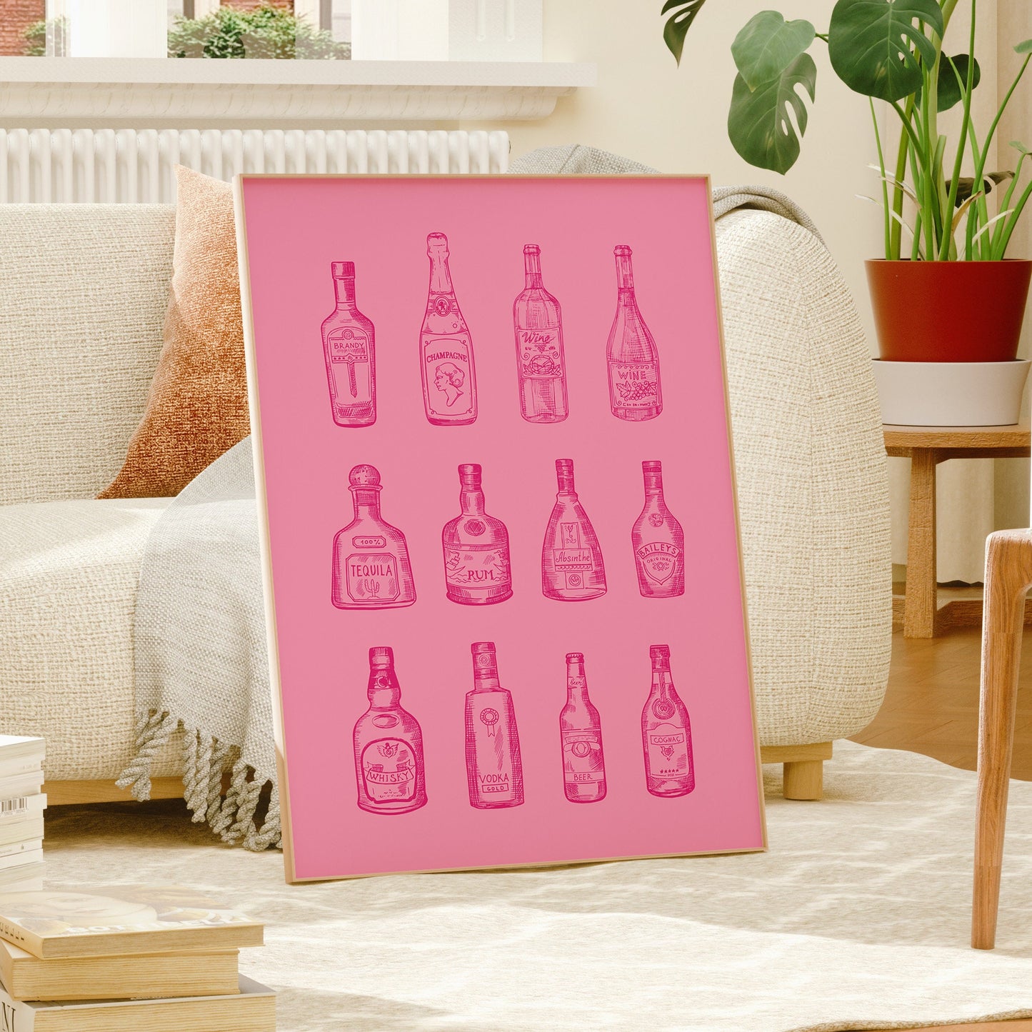 Preppy Pink Alcohol Bottles