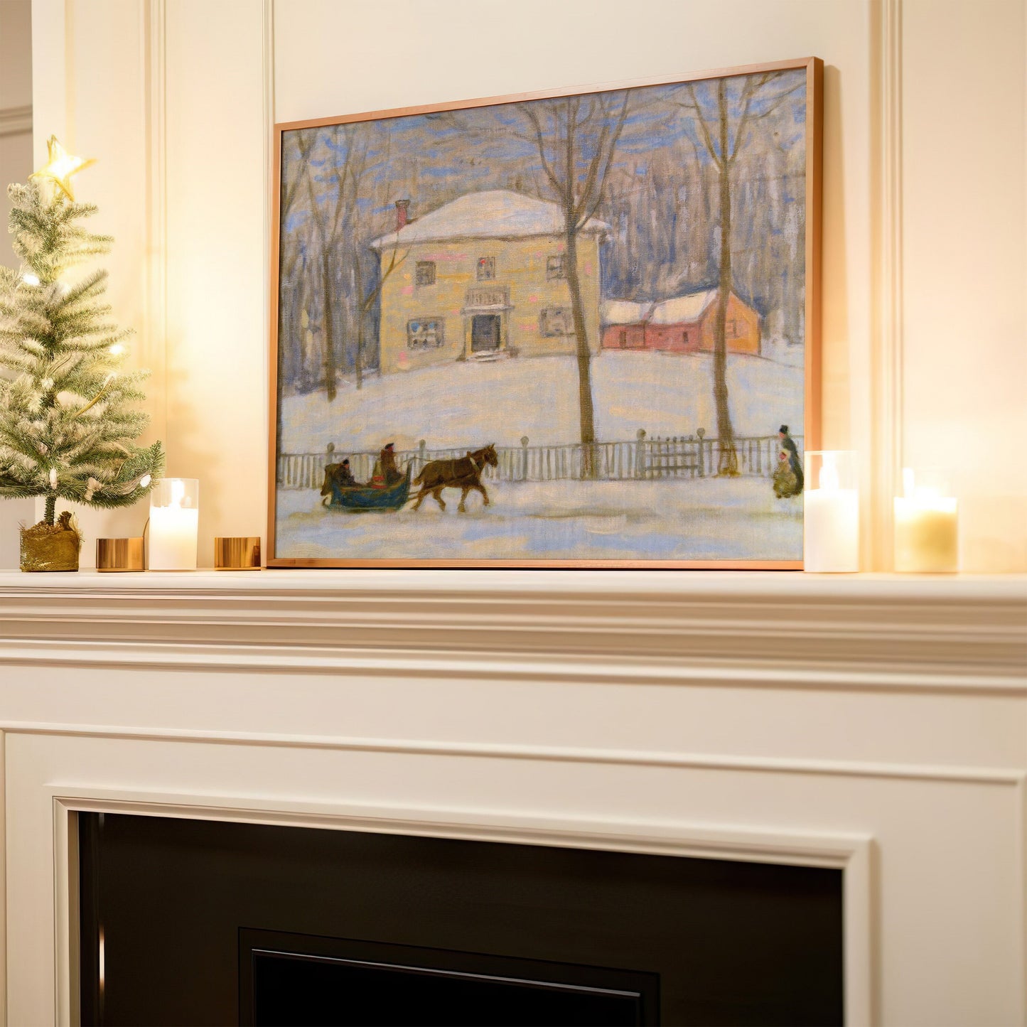Winter Sleigh Ride Painting