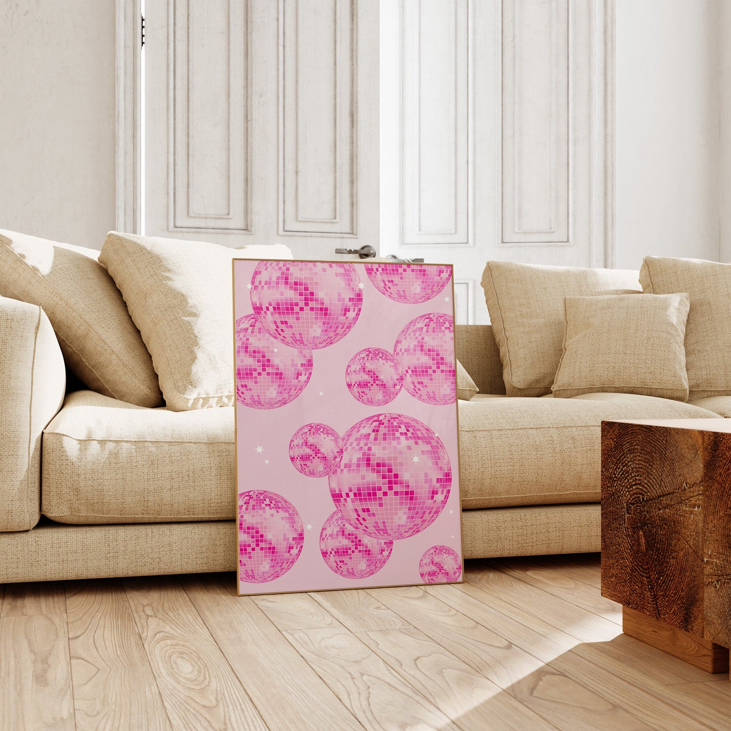 Hot Pink Disco Balls Set