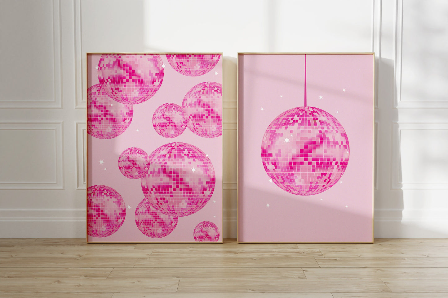 Hot Pink Disco Balls Set