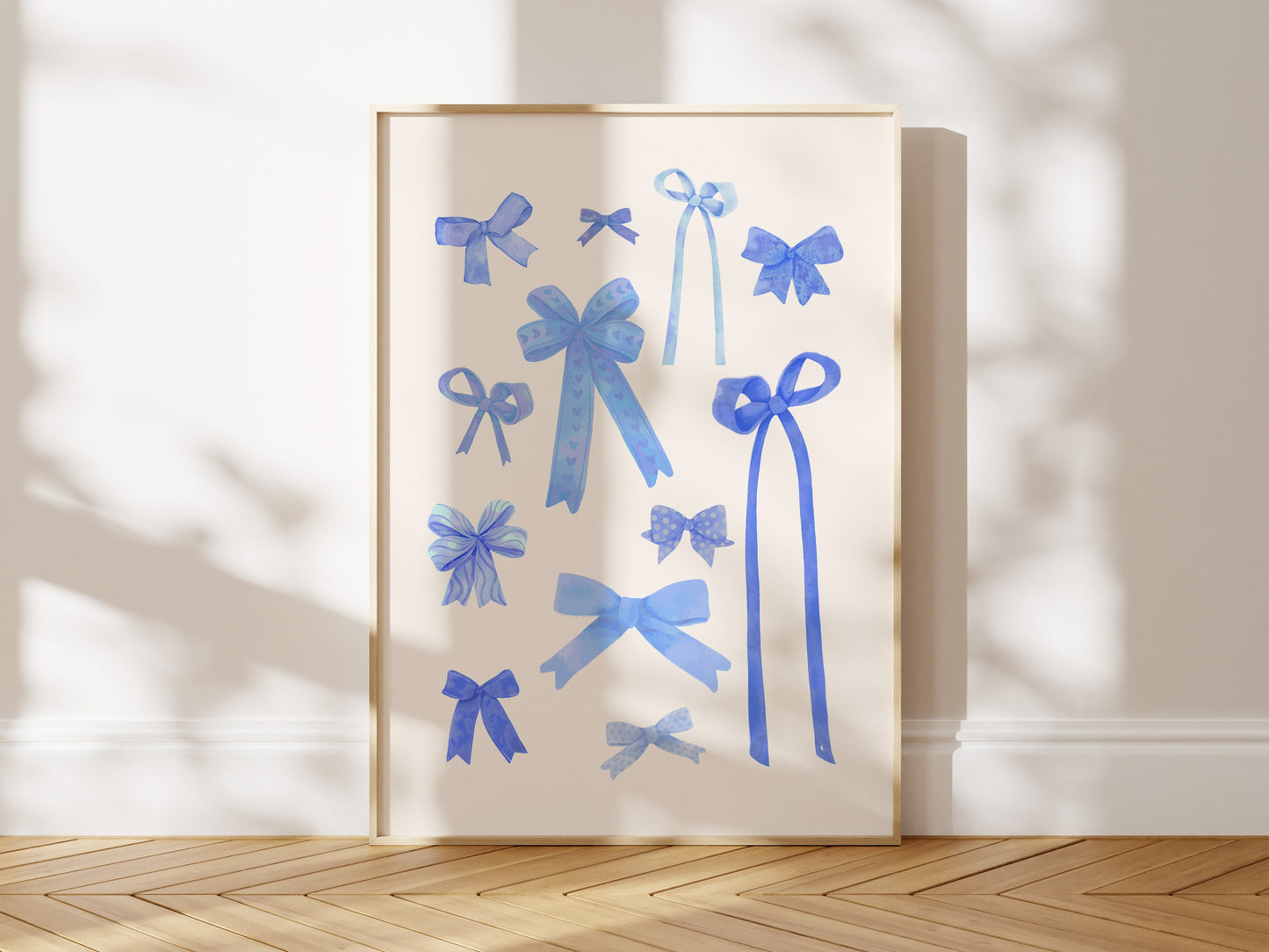 Watercolor Coquette Blue Bow Set