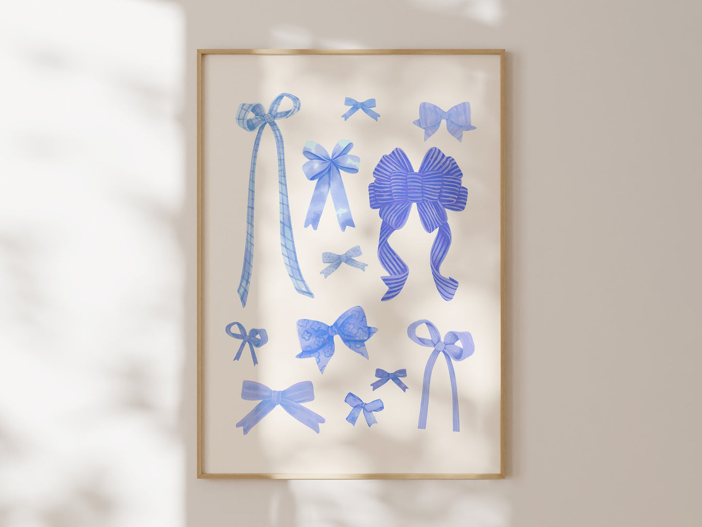 Watercolor Coquette Blue Bow Set