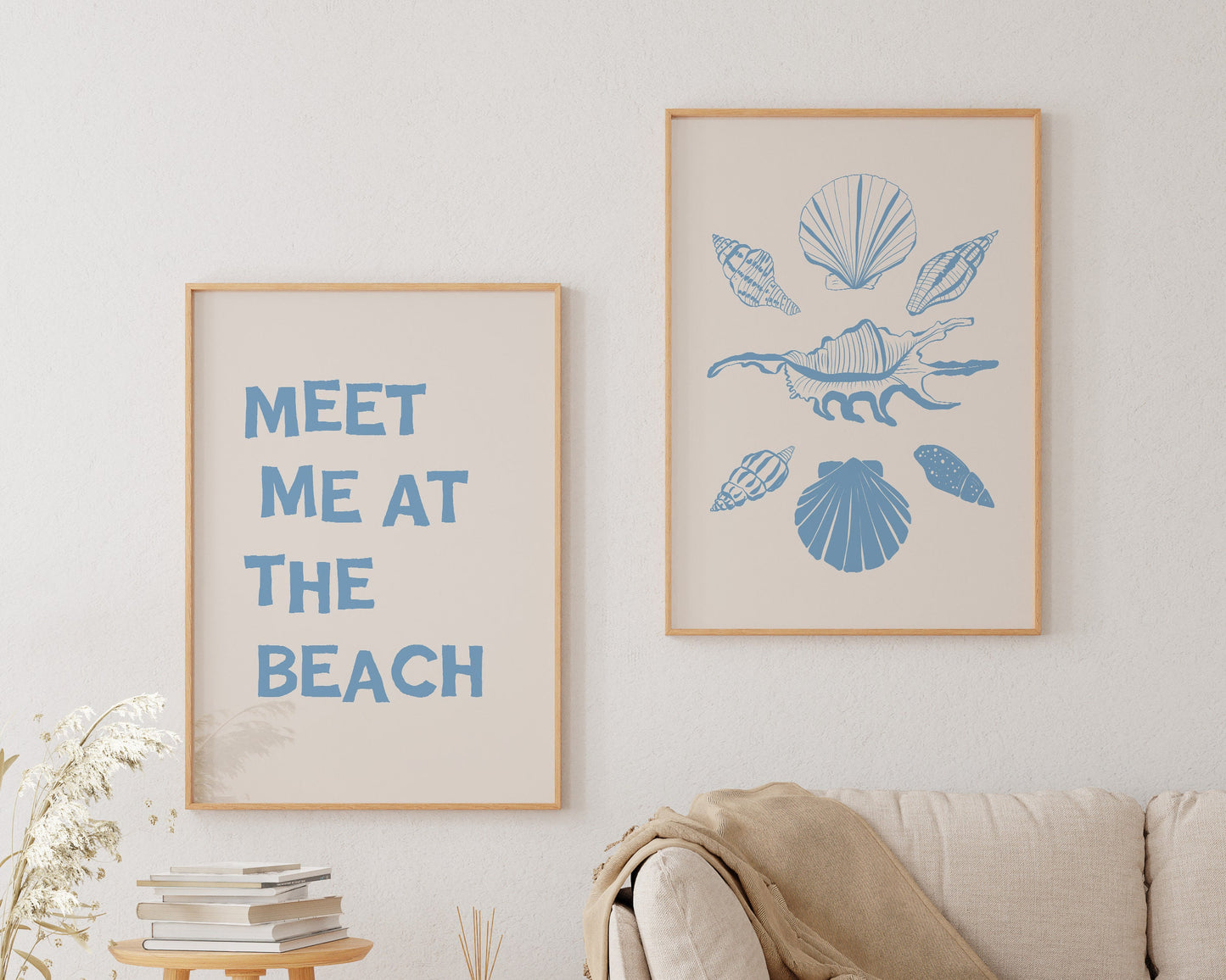 Blue Seashell Beach Print