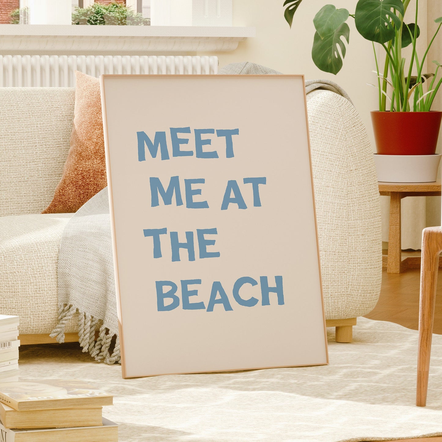 Blue Seashell Beach Print