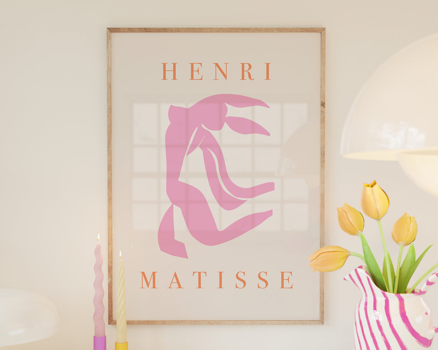 Pink and Orange Wall Art Set
