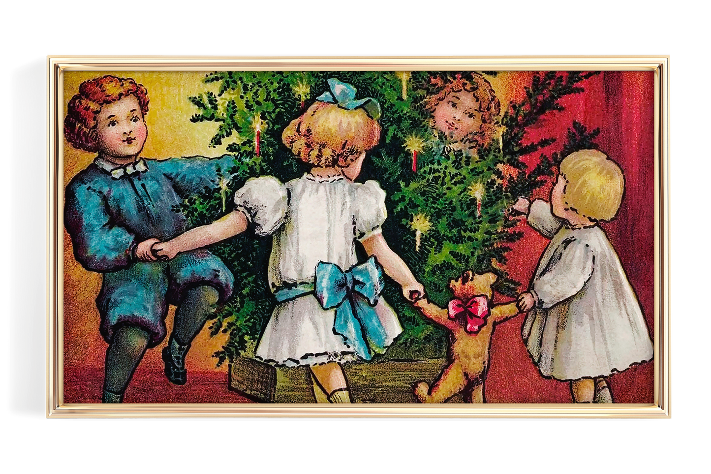 Kids Dancing Around the Christmas Tree