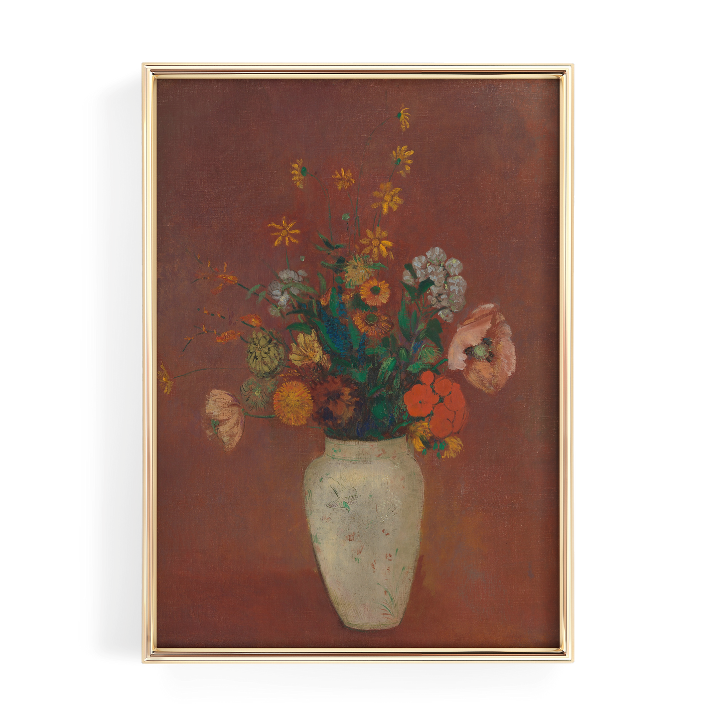Flowers in White Vase