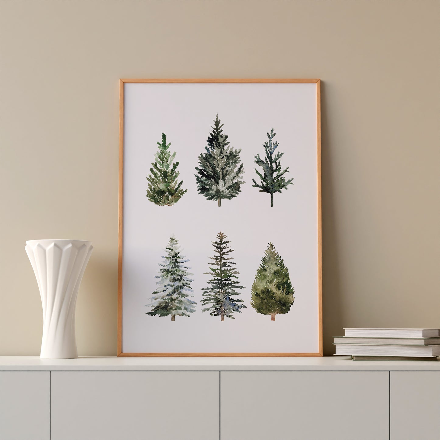 Watercolor Pine Trees