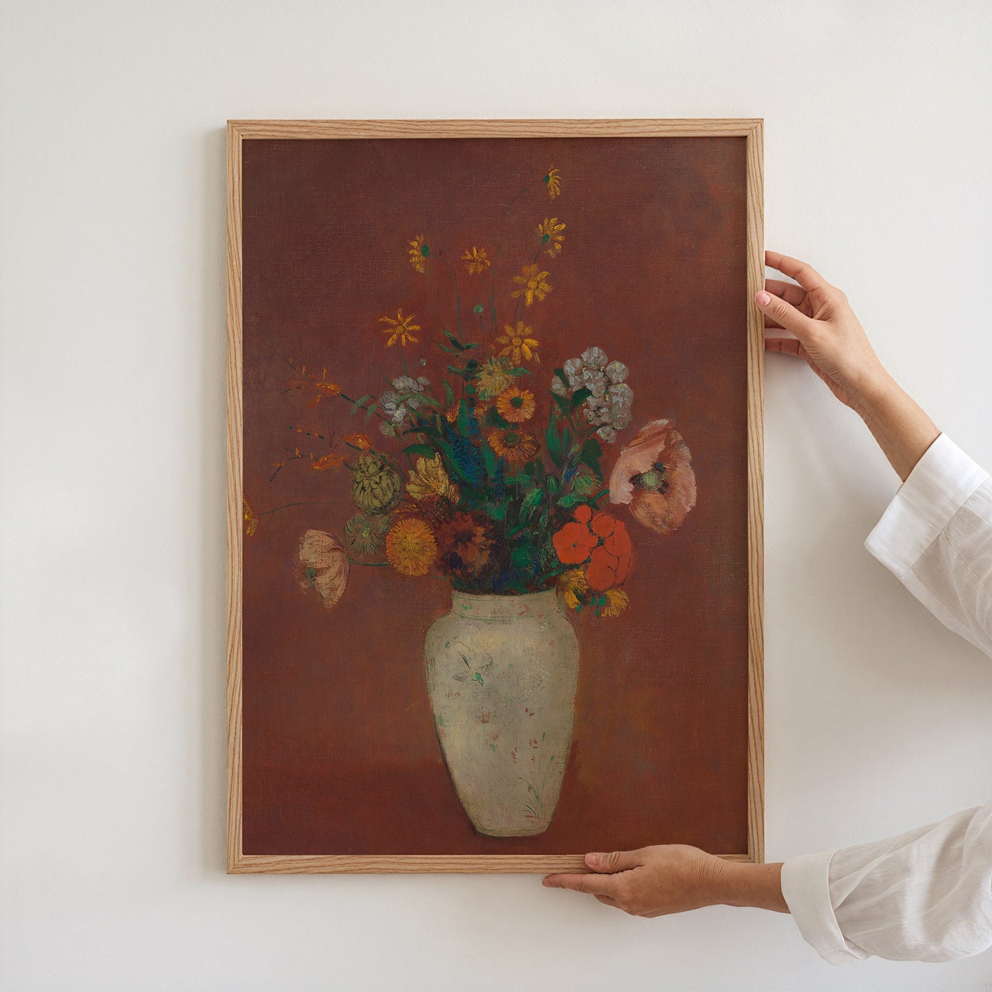 Flowers in White Vase
