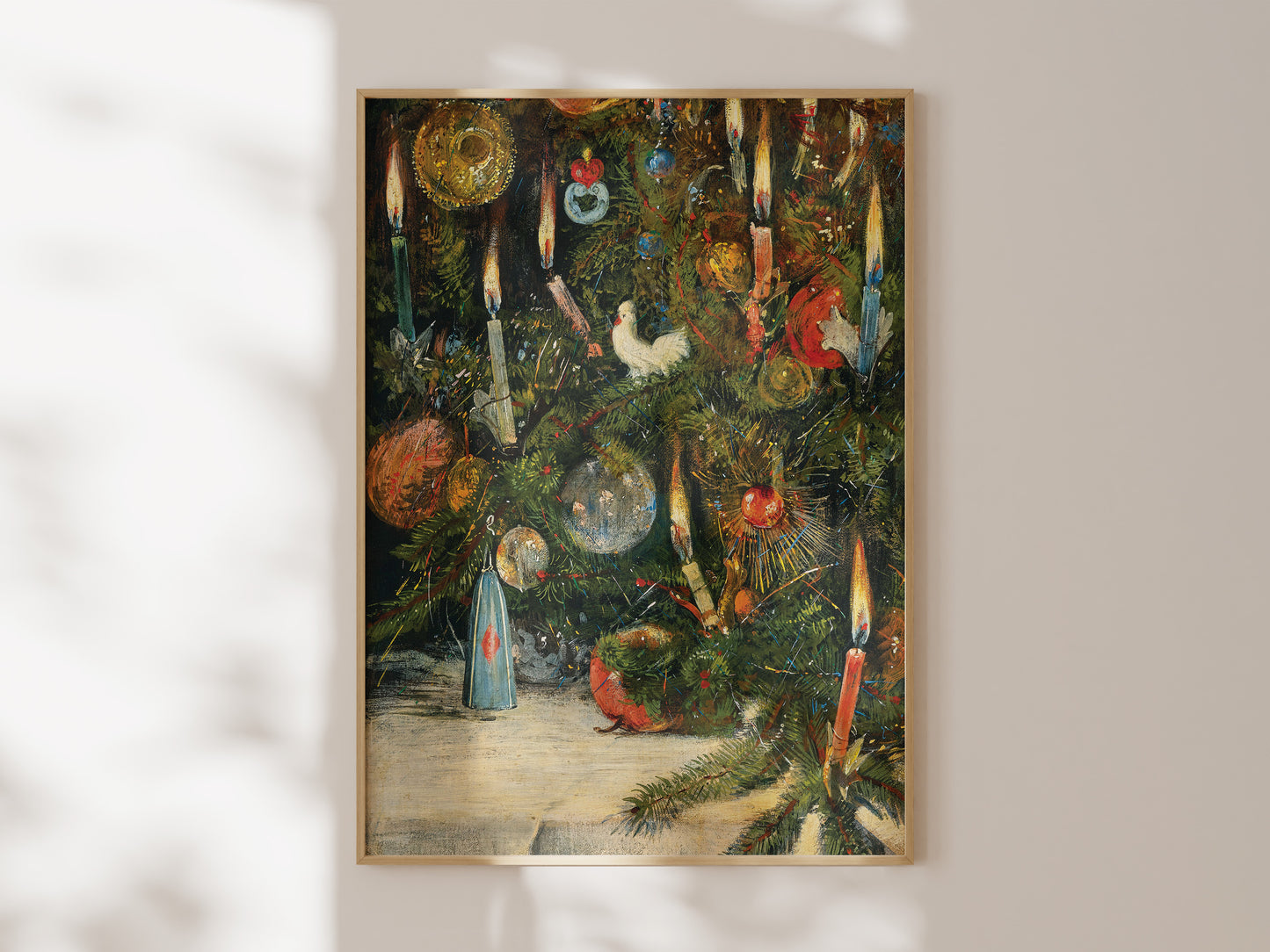 Vintage Christmas Tree Lights Painting