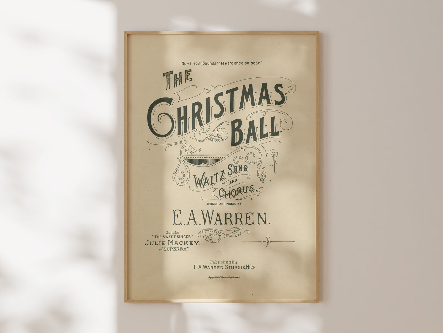 Vintage Christmas Ball Print