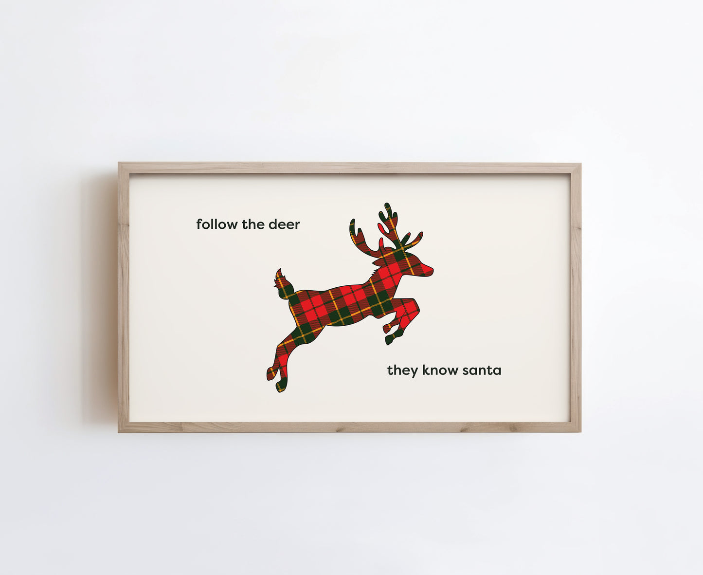 Plaid Reindeer Christmas Quote