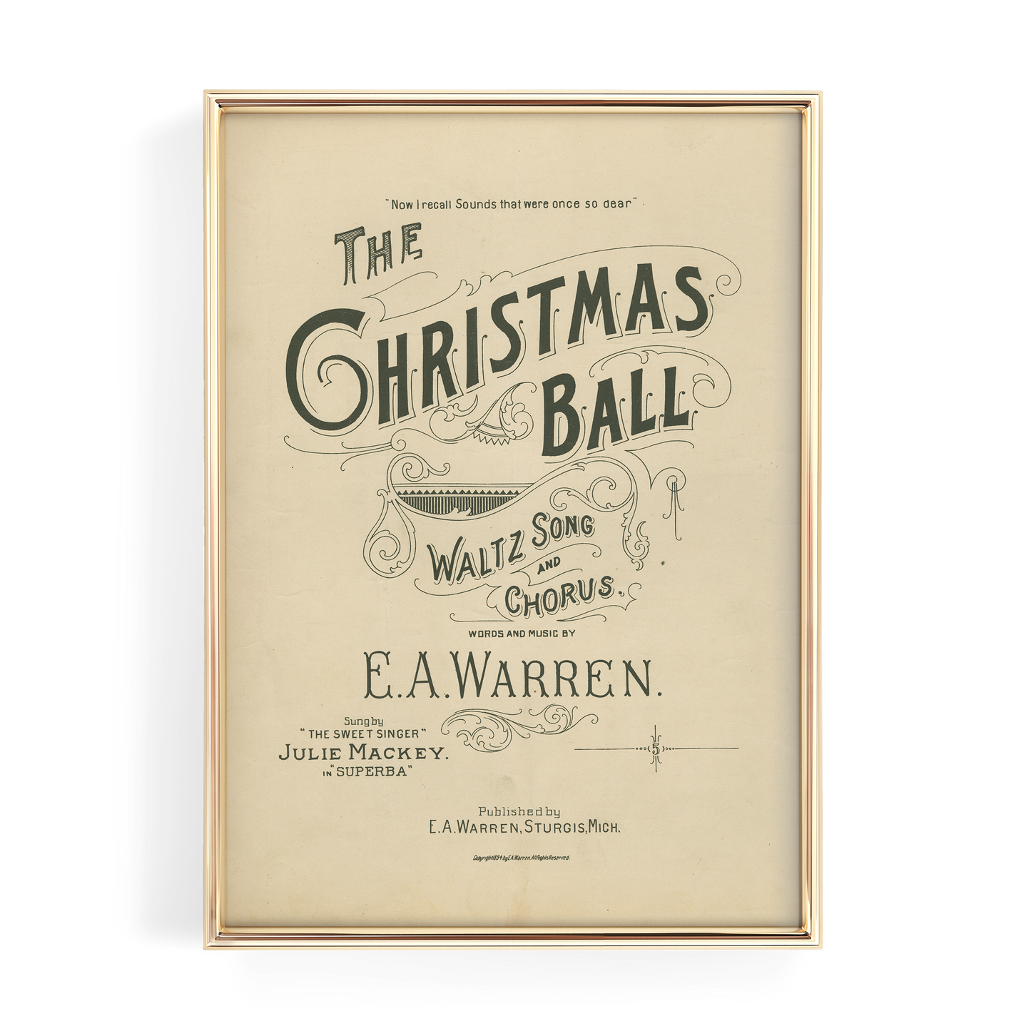 Vintage Christmas Ball Print