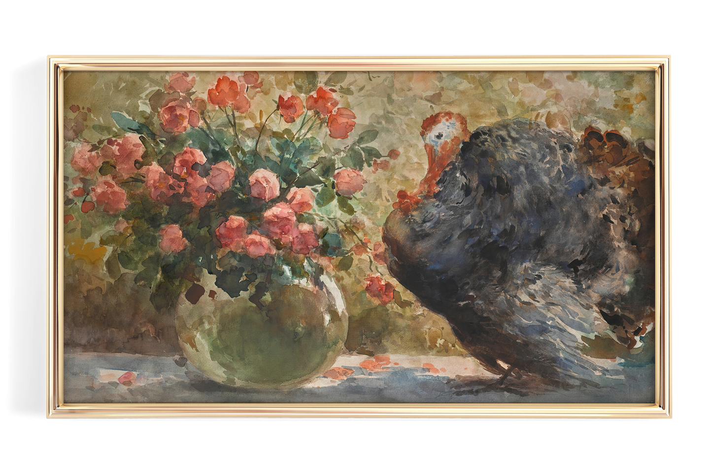 Turkey with Flowers Painting