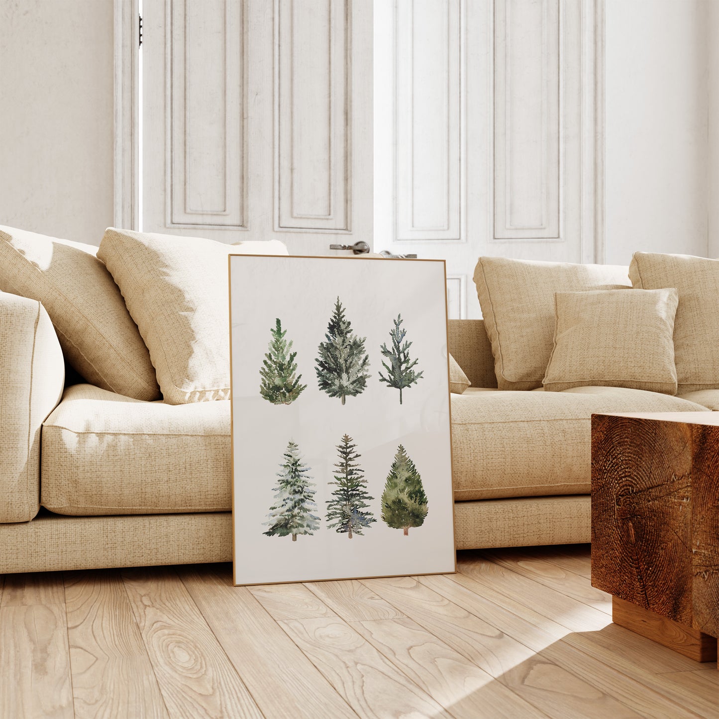 Watercolor Pine Trees