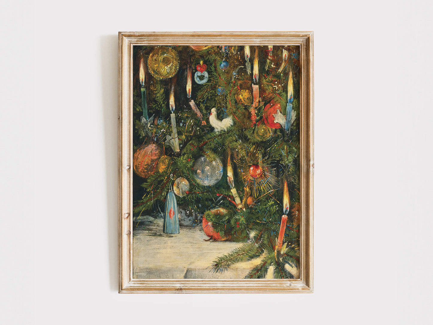 Vintage Christmas Tree Lights Painting
