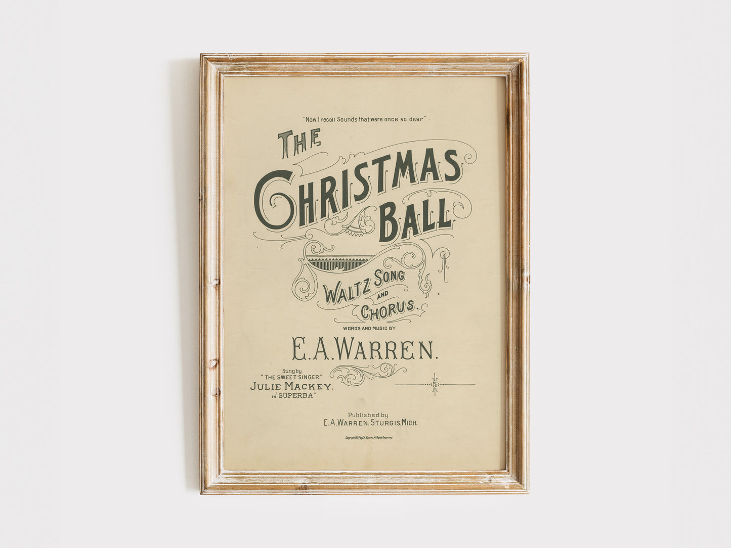 Vintage Christmas Ball Print
