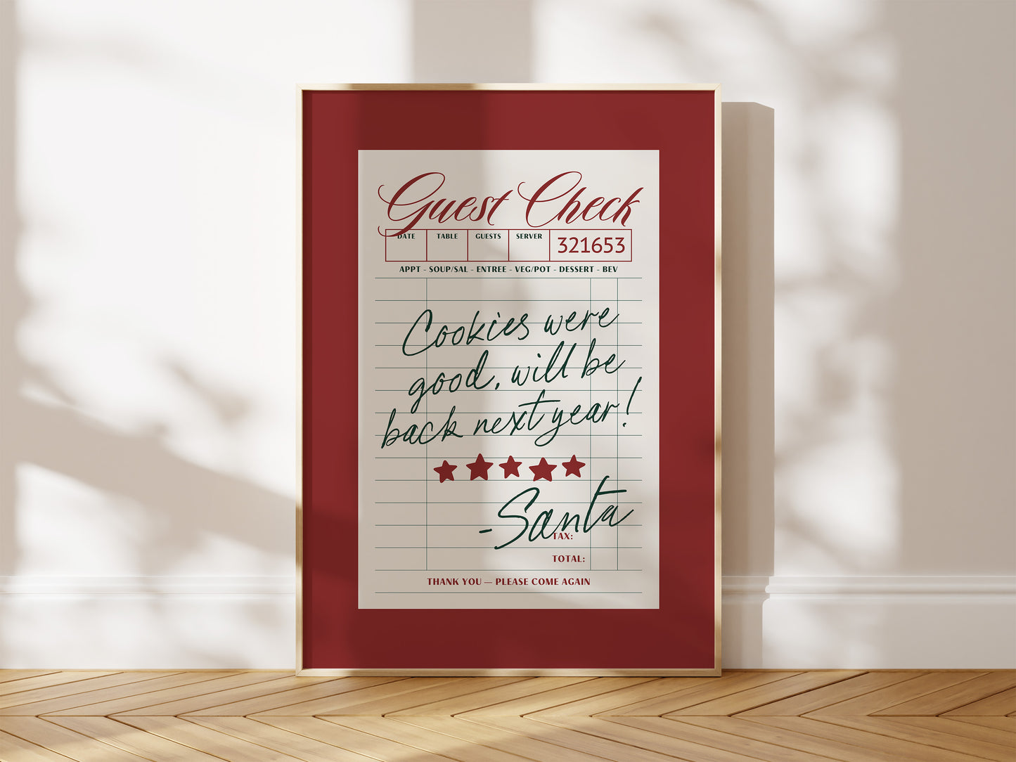 Santa Cookies Guest Check