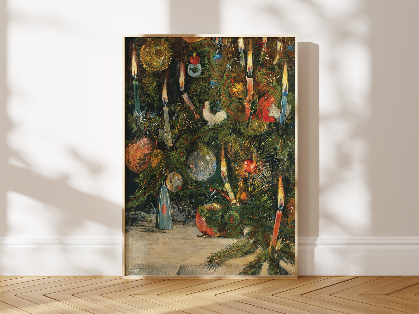 Vintage Christmas Tree Lights Painting