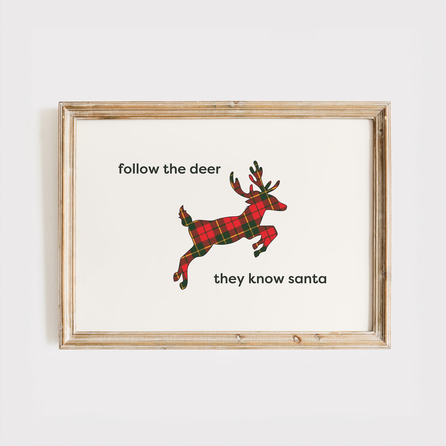 Plaid Reindeer Sign