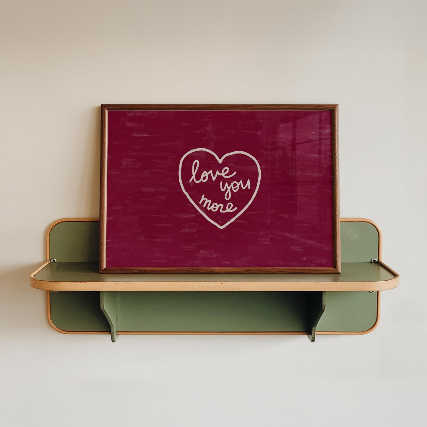 Love You More Print | Burgundy Romantic Wall Art | Cozy Bedroom Decor