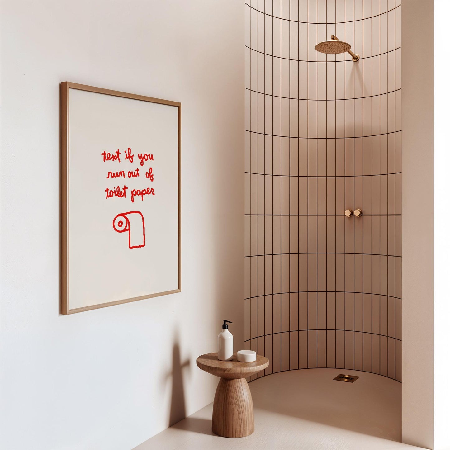 Red Text If You Need Toilet Paper Print | Funny Bathroom Wall Art | Playful Guest Powder Room Decor