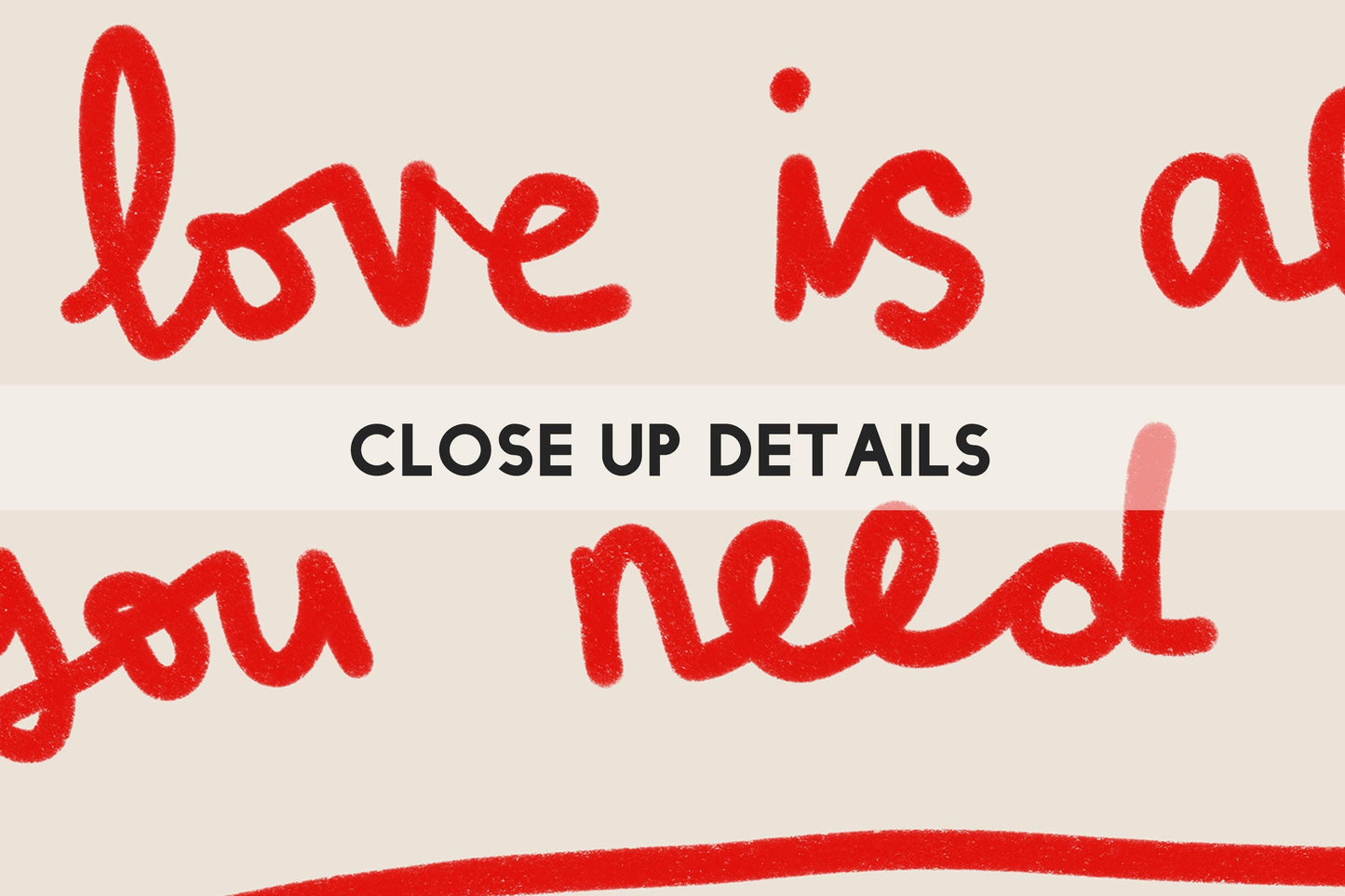 Love Is All You Need Print | Red Fortune Cookie Art | Cozy Living Room Decor