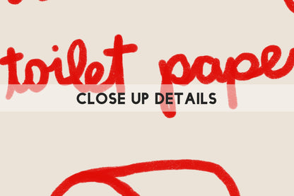 Red Text If You Need Toilet Paper Print | Funny Bathroom Wall Art | Playful Guest Powder Room Decor