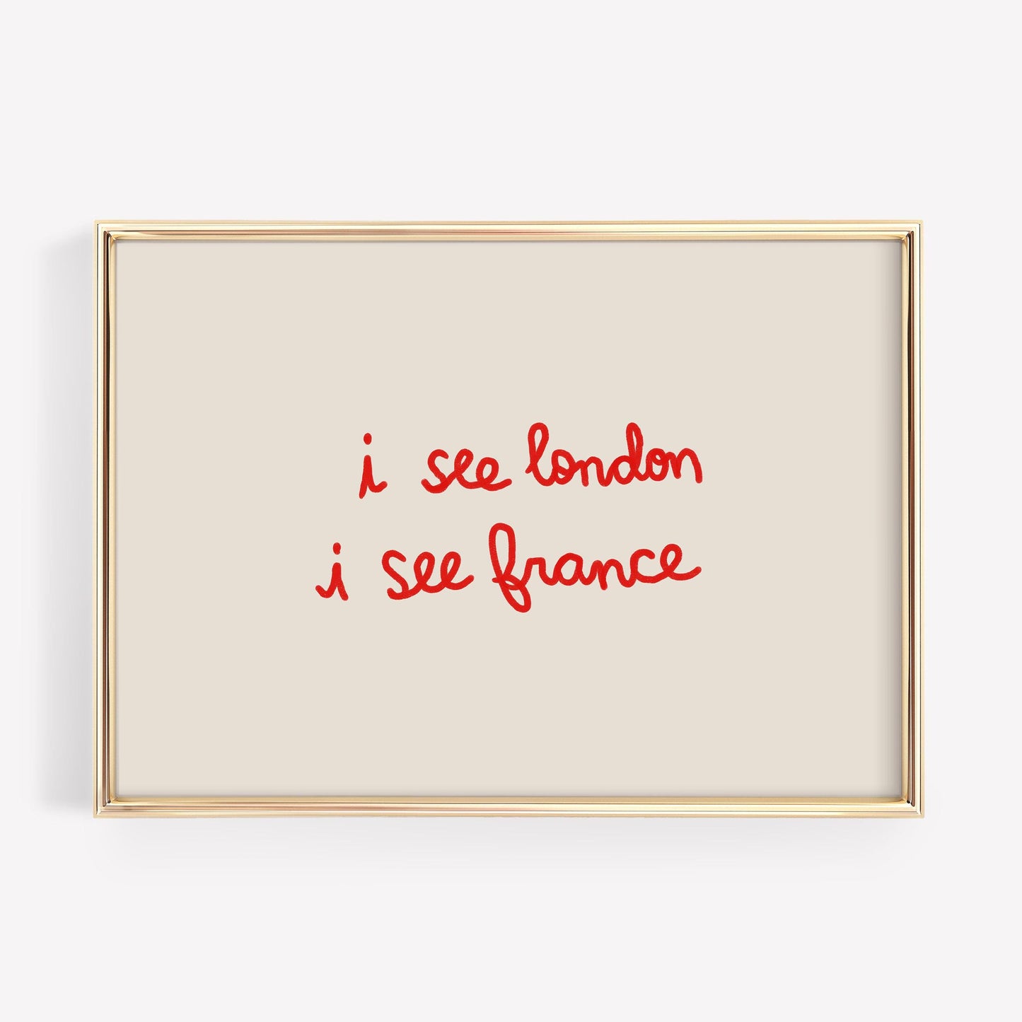 I See London I See France Print | Red Bathroom Wall Art | Cheeky Powder Room Decor