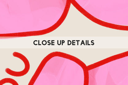 Love You Wall Art | Pink Bubble Letter Print | Valentine Decor for Bedroom