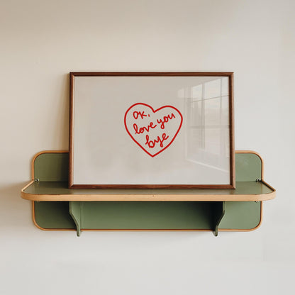 Ok Love You Bye Print | Red Heart Wall Art | Trendy Entryway Decor for Living Room