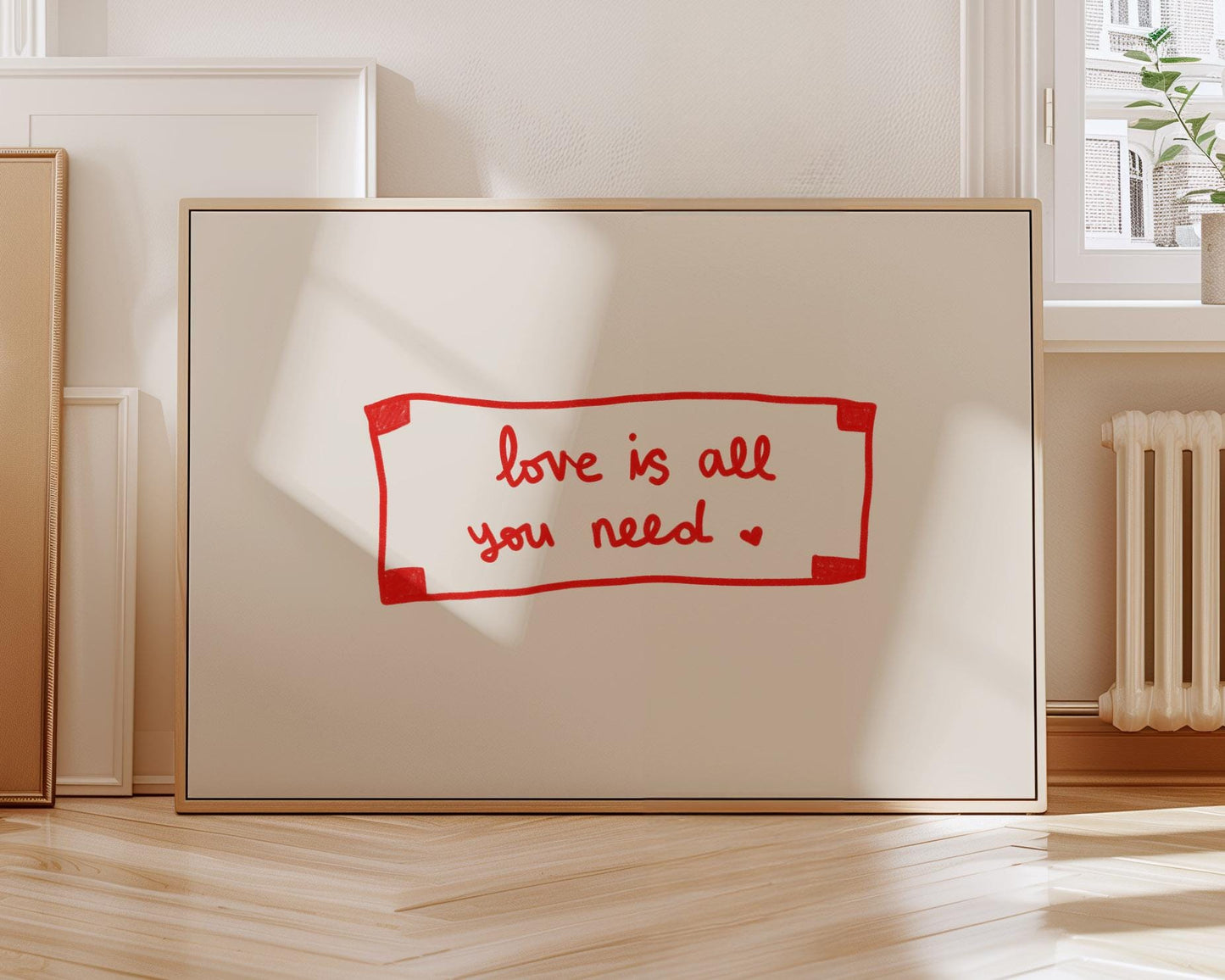 Love Is All You Need Print | Red Fortune Cookie Art | Cozy Living Room Decor