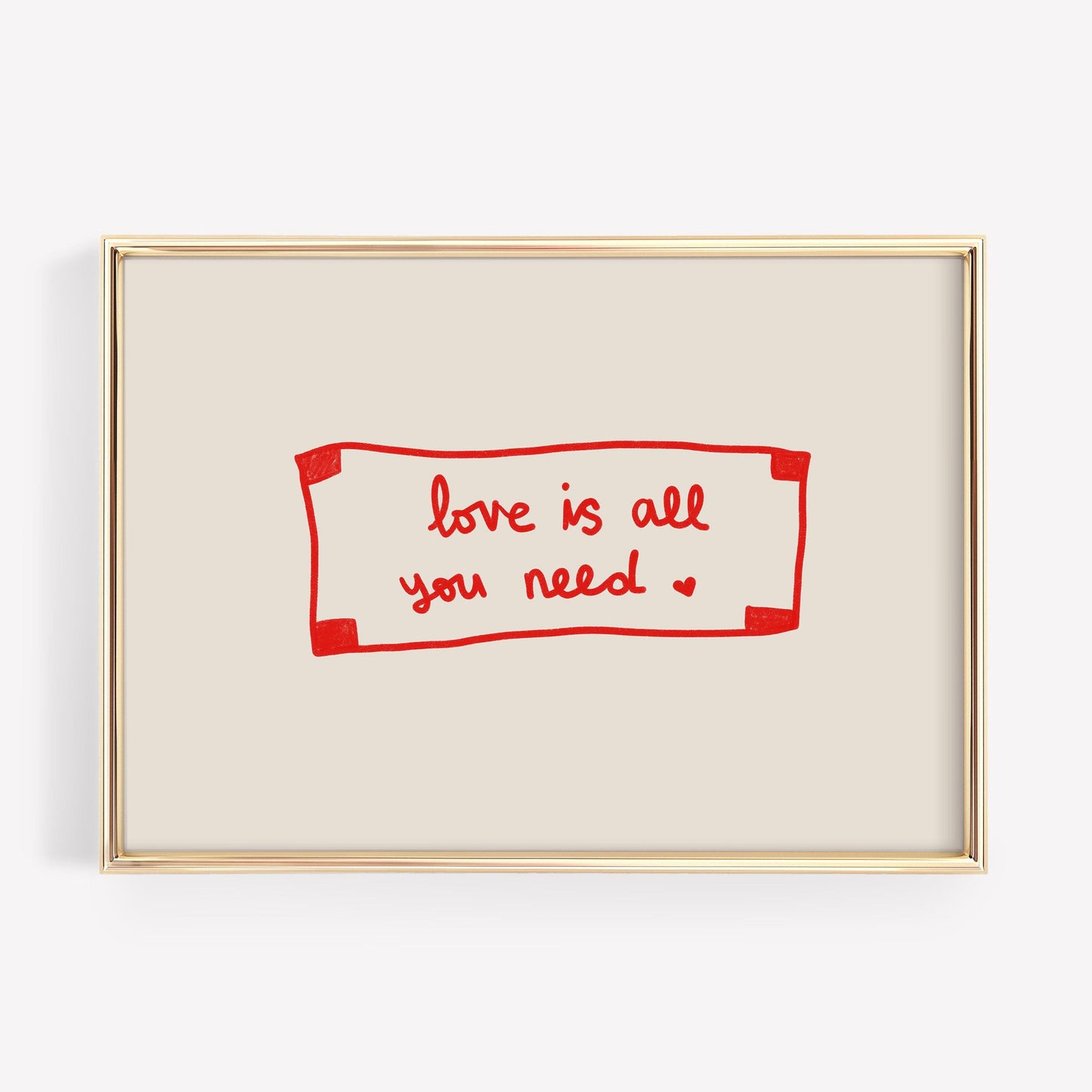 Love Is All You Need Print | Red Fortune Cookie Art | Cozy Living Room Decor