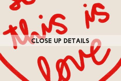 So This Is Love Red Heart Print | Romantic Wall Art | Love Quote Print for Bedroom Decor