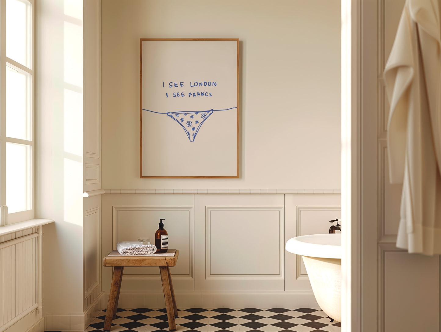 Blue I See London I See France Bathroom Print