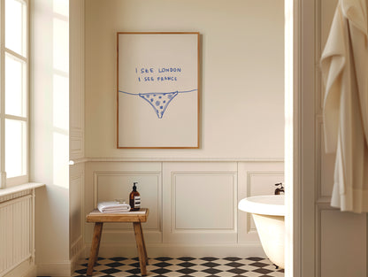 Blue I See London I See France Bathroom Print
