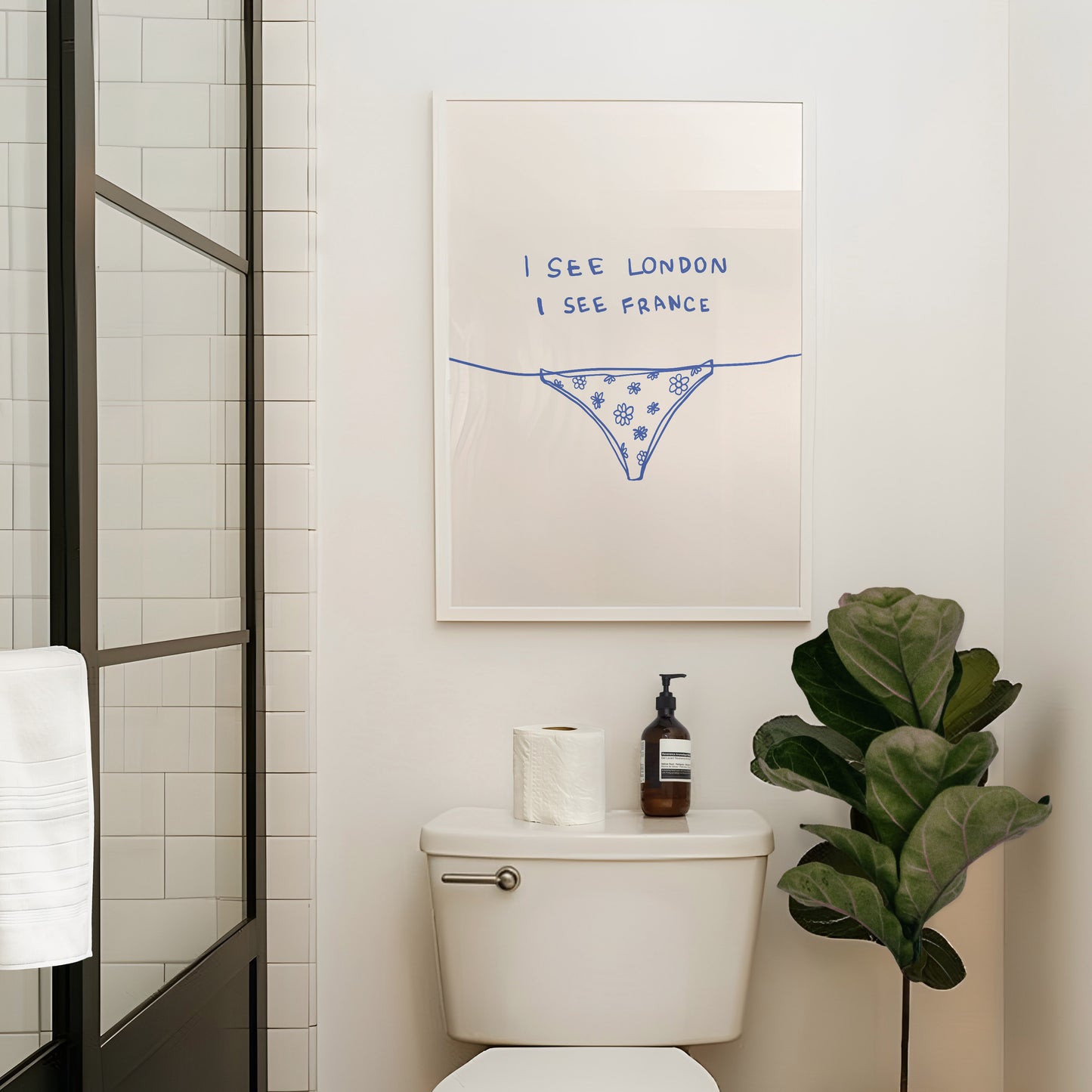 Blue I See London I See France Bathroom Print