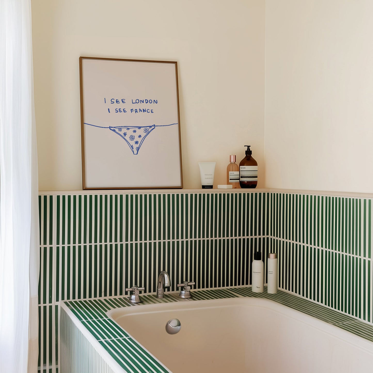 Blue I See London I See France Bathroom Print