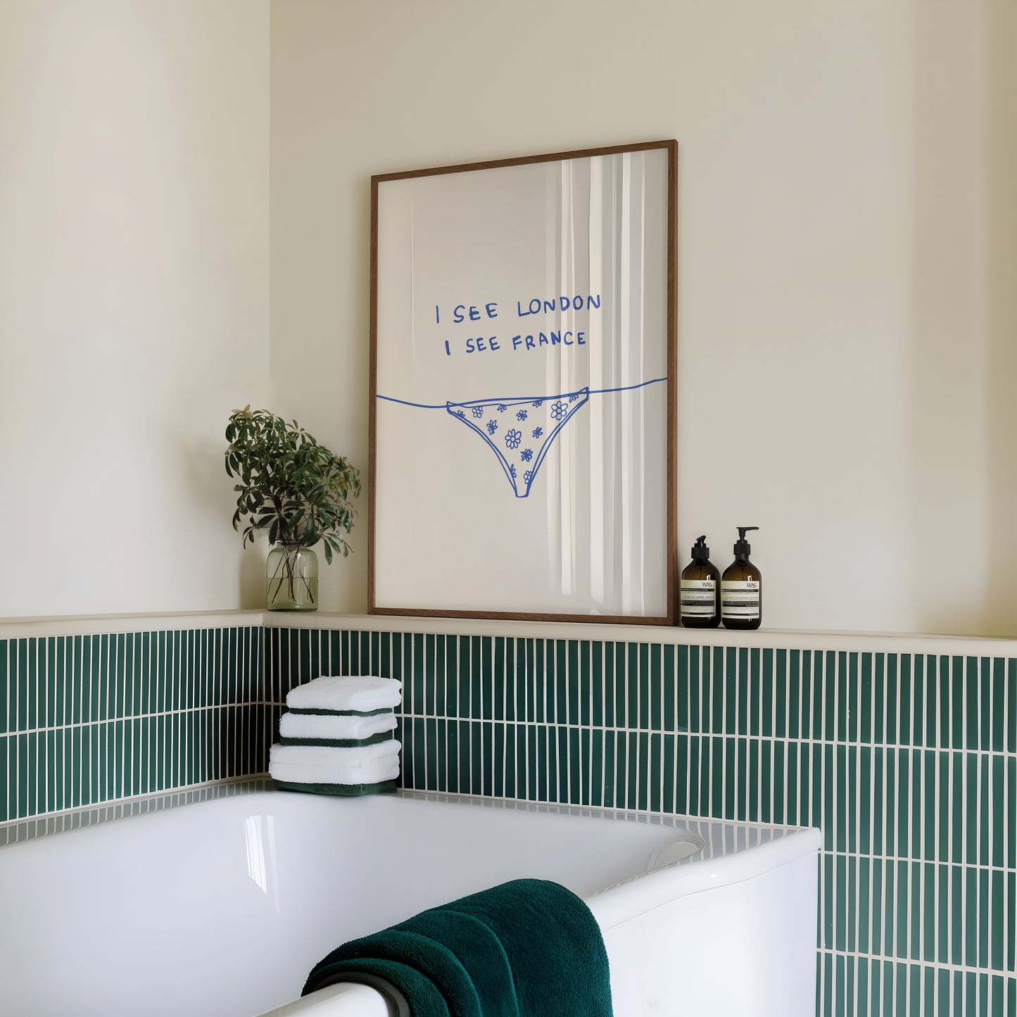 Blue I See London I See France Bathroom Print