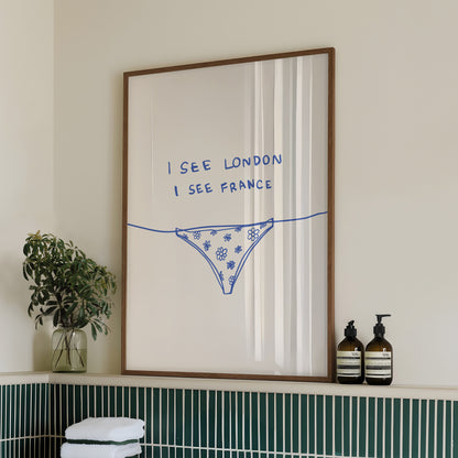 Blue I See London I See France Bathroom Print