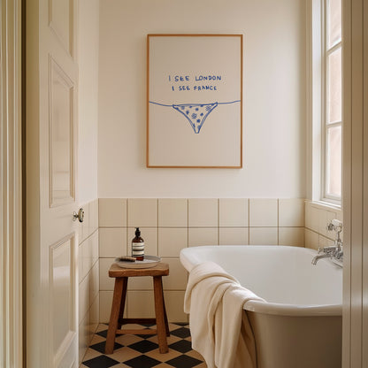 Blue I See London I See France Bathroom Print