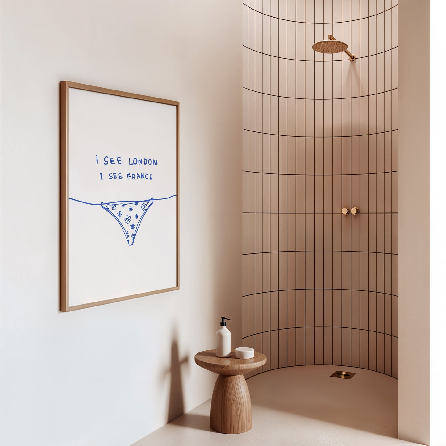 Blue I See London I See France Bathroom Print