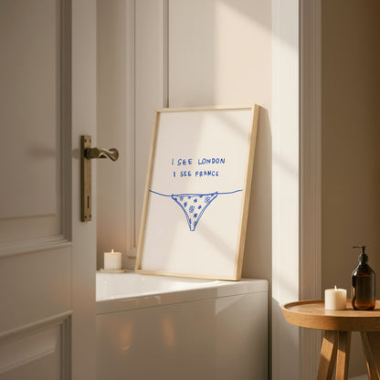 Blue I See London I See France Bathroom Print