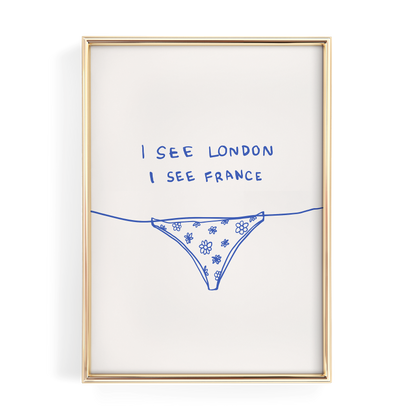 Blue I See London I See France Bathroom Print