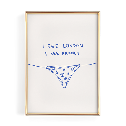 Blue I See London I See France Bathroom Print