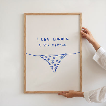 Blue I See London I See France Bathroom Print