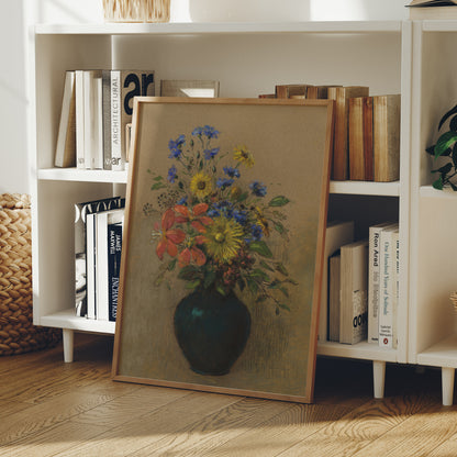 Flowers in Black Vase