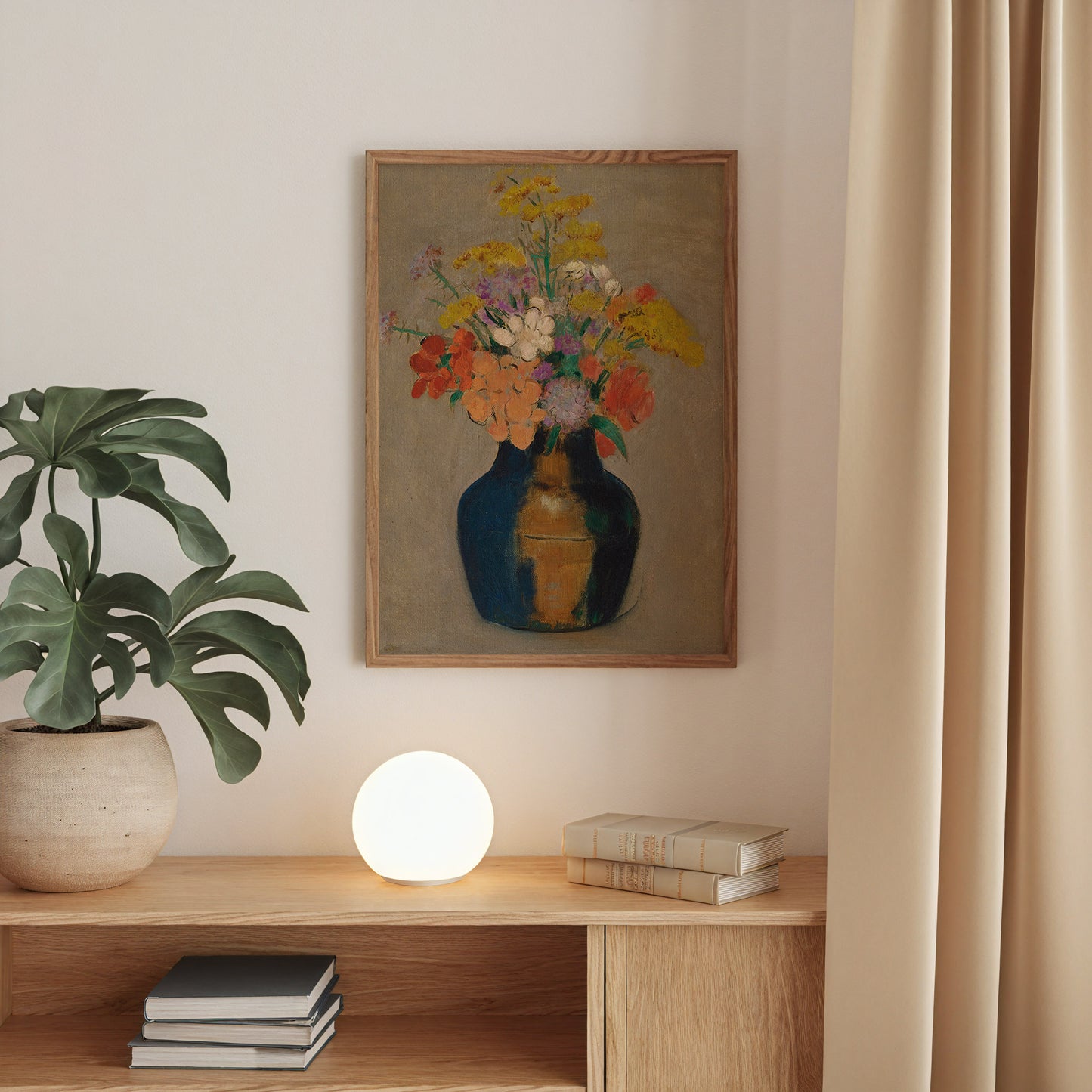 Flowers in Blue Vase