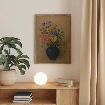 Flowers in Black Vase