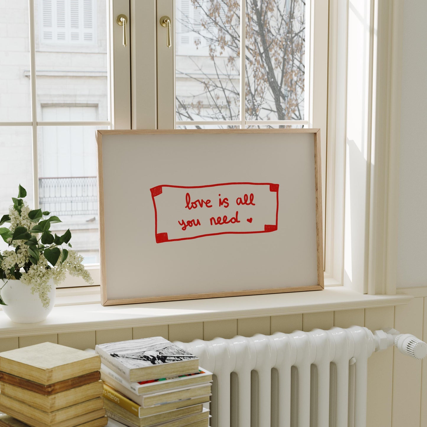 Love Is All You Need Print | Red Fortune Cookie Art | Cozy Living Room Decor